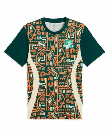 Puma Cote Divoire Prematch Kortærmet Fodboldtrøje Til Mænd Grøn