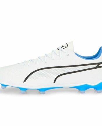 Puma Ultra Match  Mid Fodboldstøvler Til Børn Hvid Blå Str